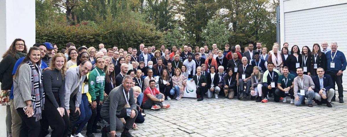 About 100 attendees of the IPC Annual Classification Meeting pose for a group picture